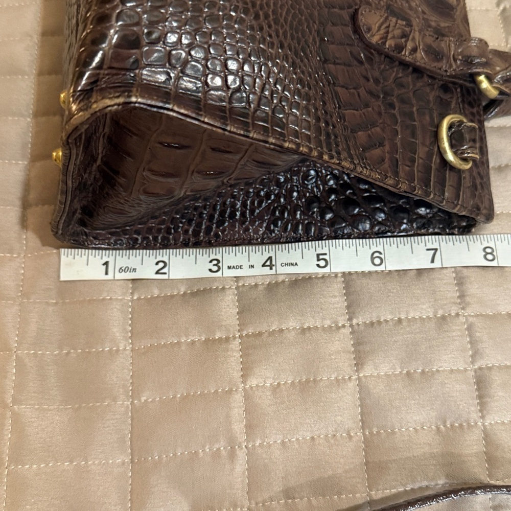 Brahmin Espresso Crocodile Embossed Handbag - Picture 17 of 17
